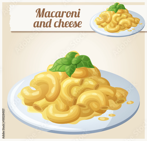 Macaroni and cheese. Detailed Vector Icon