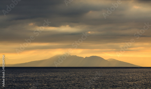 Agung volcano on Bali  seen from the island Lombok