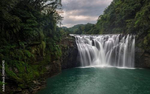 Shifen waterfall in Taiwan.  This waterfall in nearby Taipei.