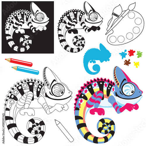 cartoon chameleon 