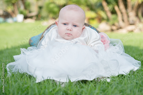 Adorable little baby girl posing