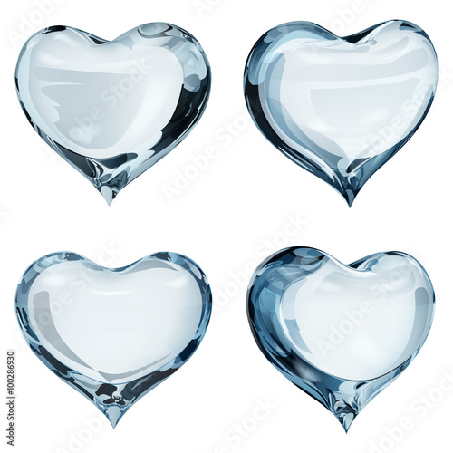 Opaque light blue hearts