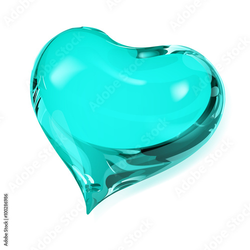 Opaque turquoise heart