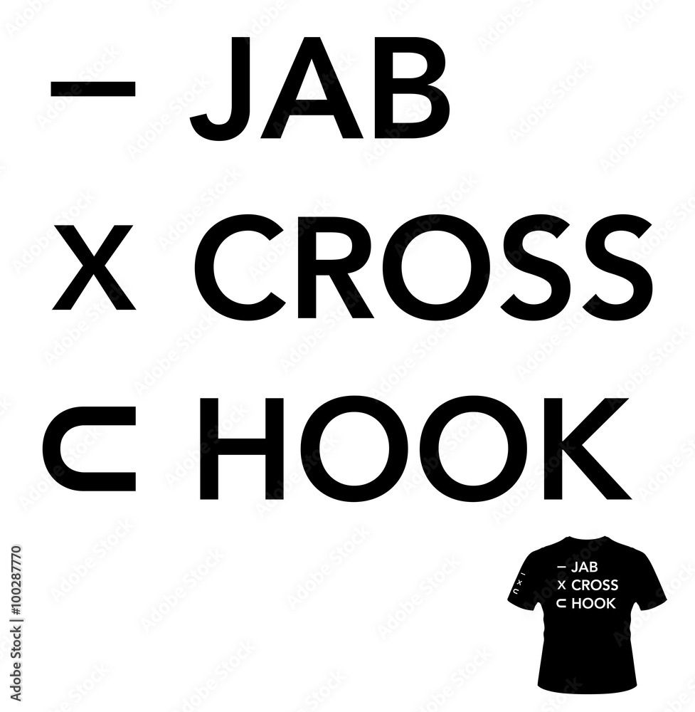 Boxing fundamentals - Jab, Cross, Hook - Martial Arts Stock Vector
