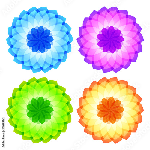 Aroma Flower logo set of icons on white