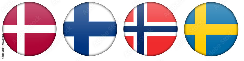 collection of scandinavian flags with label collection of scandinavian flags with label