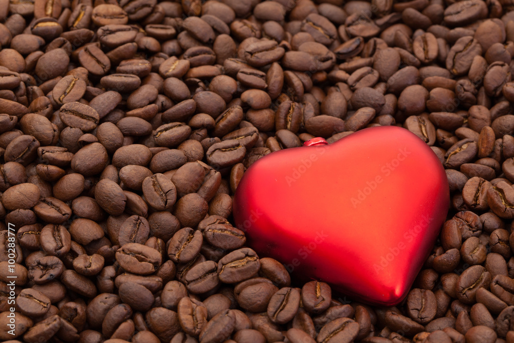 Coffee beans and love symbol Coffee beans and love symbol