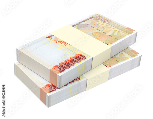 Armenian drams bills isolated on white background. Computer generated 3D photo rendering.