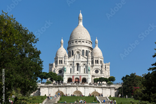 Basilica of the Sacre Coeur on Montmartre, Paris, France photo