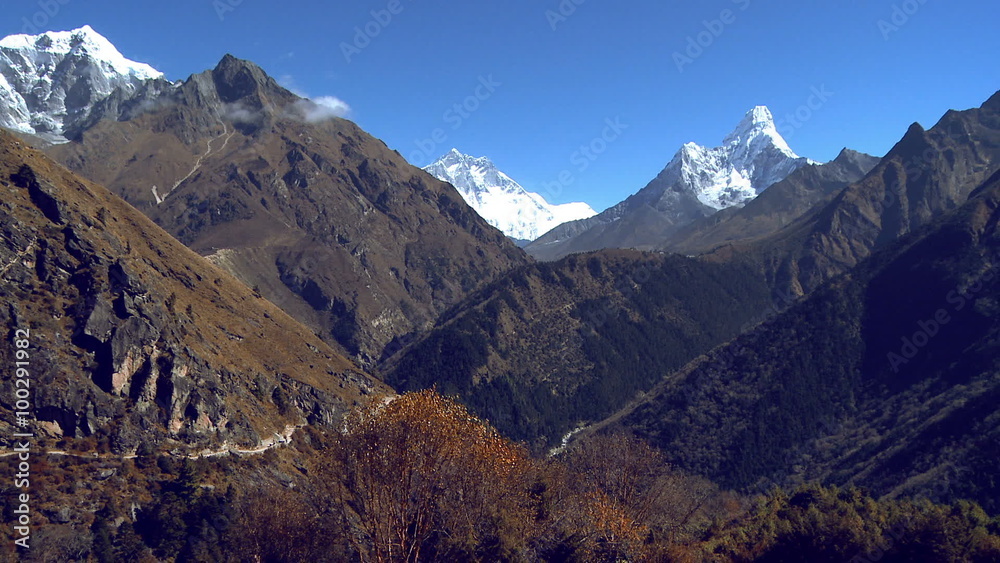 Himalayan peaks and valleys panorama. Himalayan peaks and valleys panorama.
