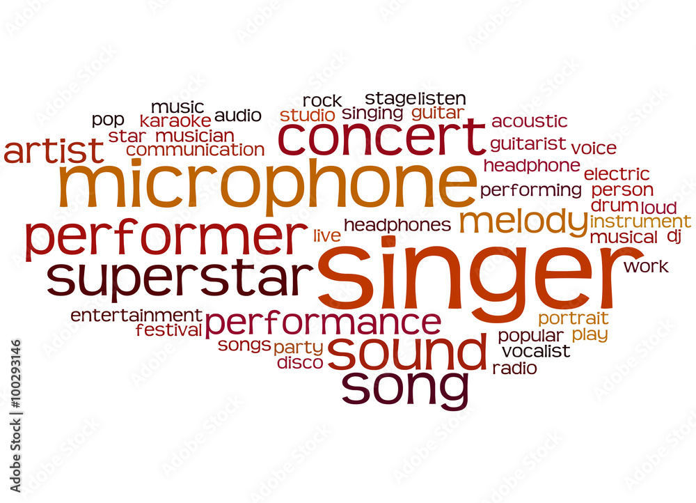 Singer, word cloud concept 6
