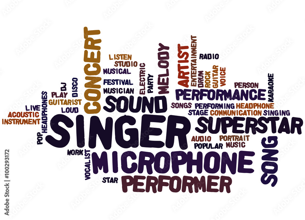 Singer, word cloud concept