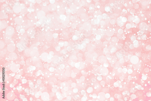 white pink glitter bokeh with stars abstract background