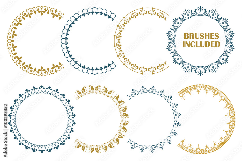 8 seamless border for decoration and design. (Brushes included) 8 seamless border for decoration and design. (Brushes included)