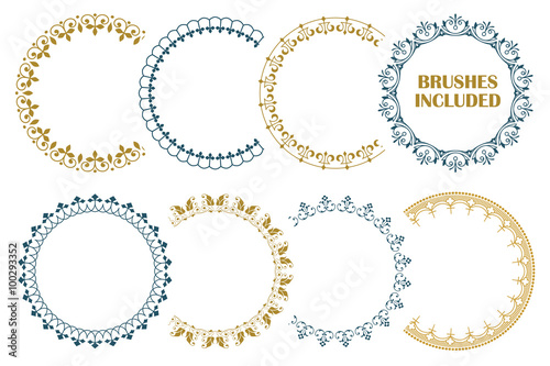 8 seamless border for decoration and design. (Brushes included)