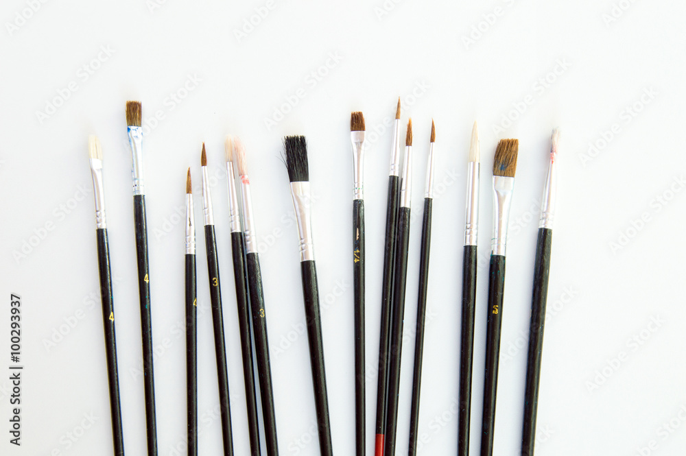 Illustrator paintbrushes on white background