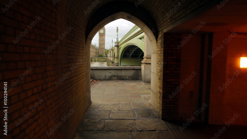 London tunnel that views Big Ben London tunnel that views Big Ben