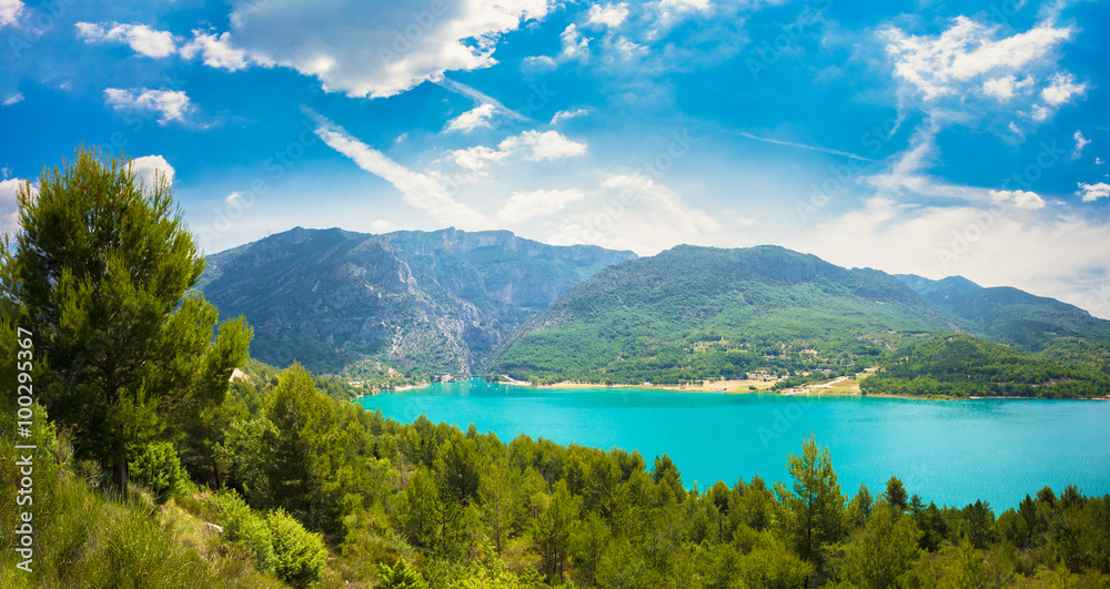 Beautiful landscape of St Croix Lake in the Gorges Du Verdon in 