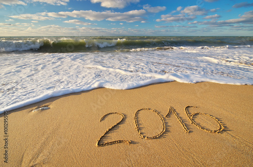 2016 year on the sea shore.