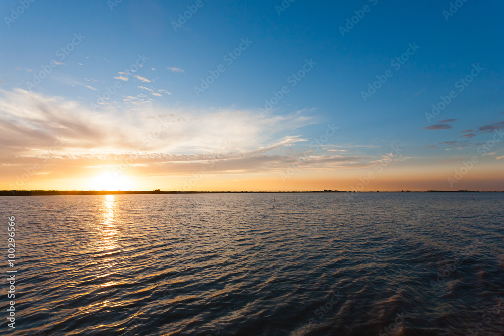 Sunset over water