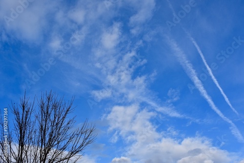 Soft white clouds in a blue sky © Jeramey Lende