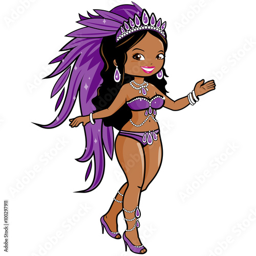 Exotic carnival dancer woman. Vector illustration