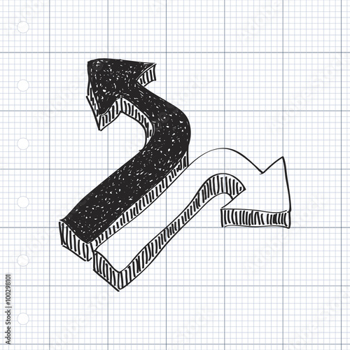 Simple doodle of a direction arrow