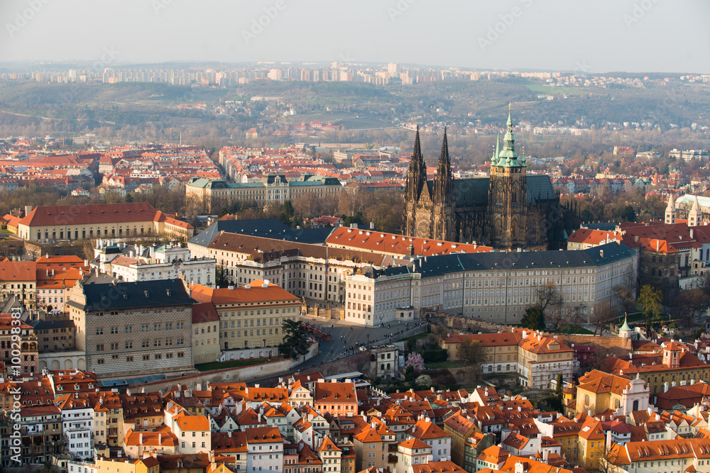 Naklejka premium Aerial view over Old Town in Prague