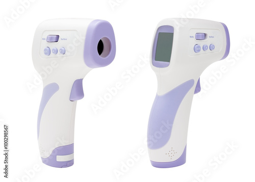 Infrared thermometer, isolated on white