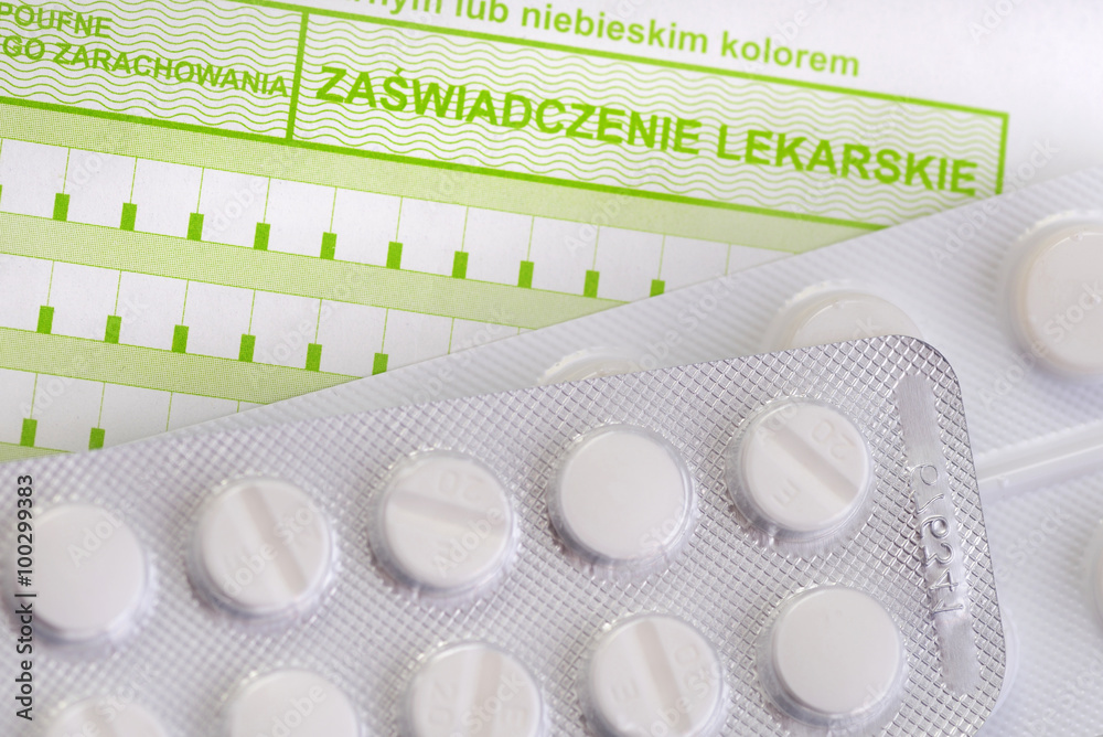 Naklejka premium Zaświadczenie lekarskie L-4