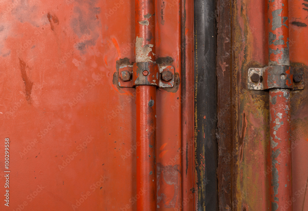 Background red metal container