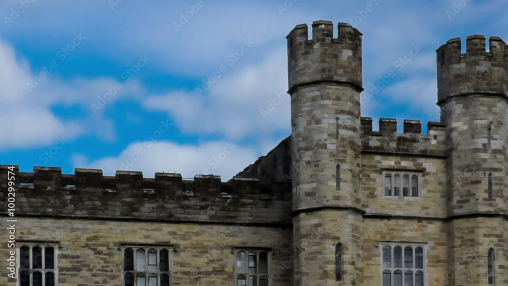Panning time-lapse of the entrance of Leeds Castle in England Panning time-lapse of the entrance of Leeds Castle in England