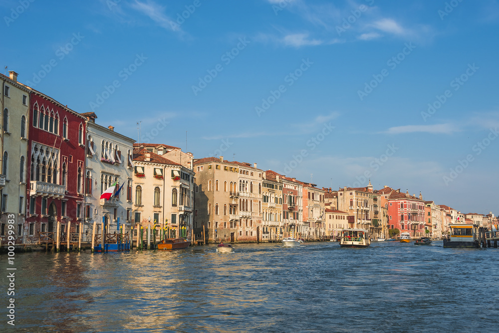 Grand Canal at sunset, Venice, Itally, summer