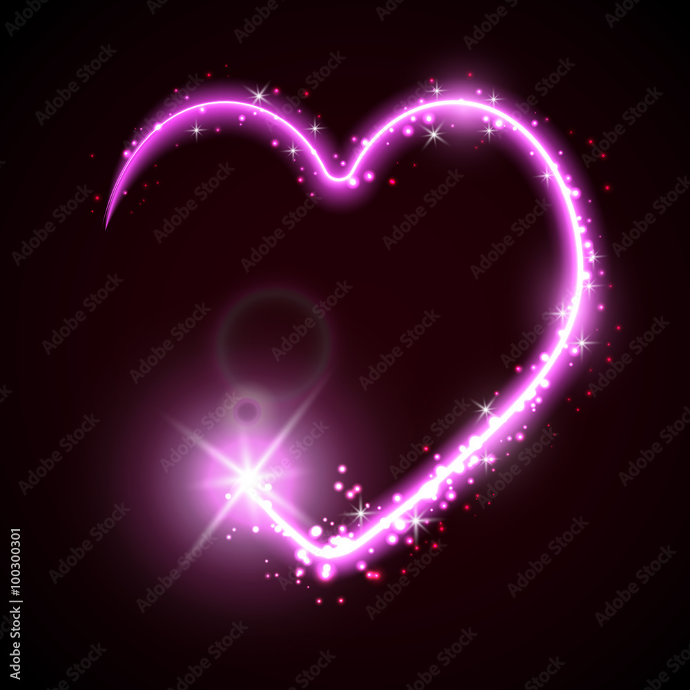 Neon heart on the dark Neon heart on the dark