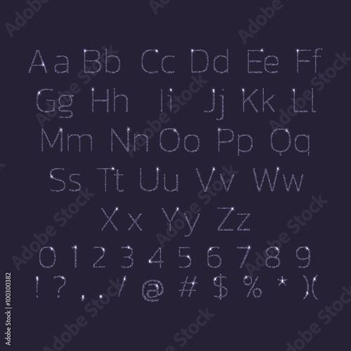 Alphabet silver and sparkling 