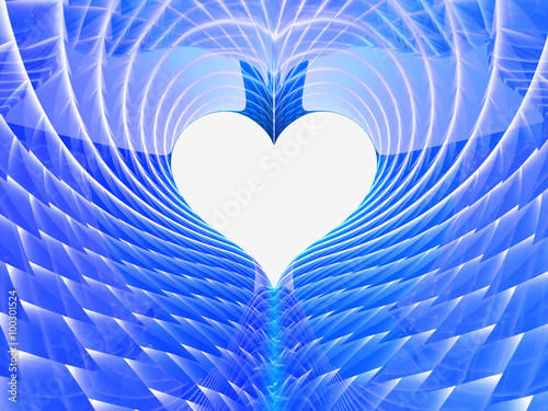 Abstract blue heart background 