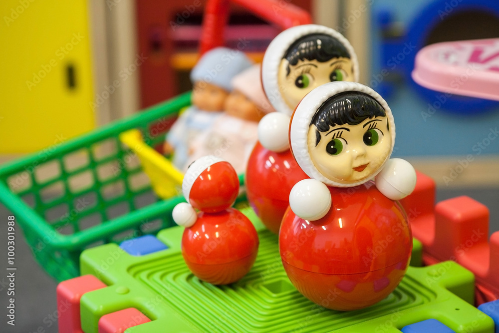 Obraz premium Toys in the children's playroom. Children toys.