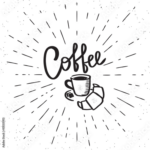 Coffee cup and croissant 