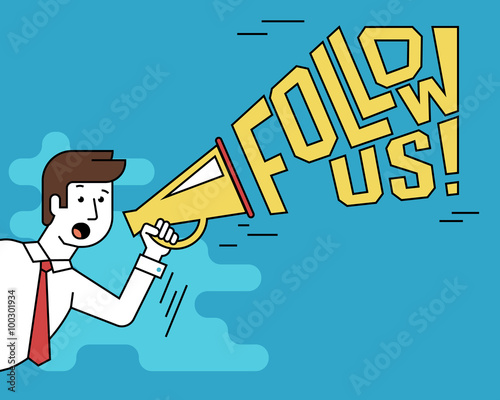 Megaphone with typography design for social networks