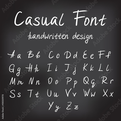 Casual handwritten font design