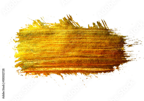 Gold stain isolated on white background.