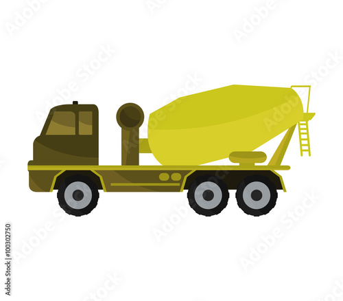 cement mixer on white background