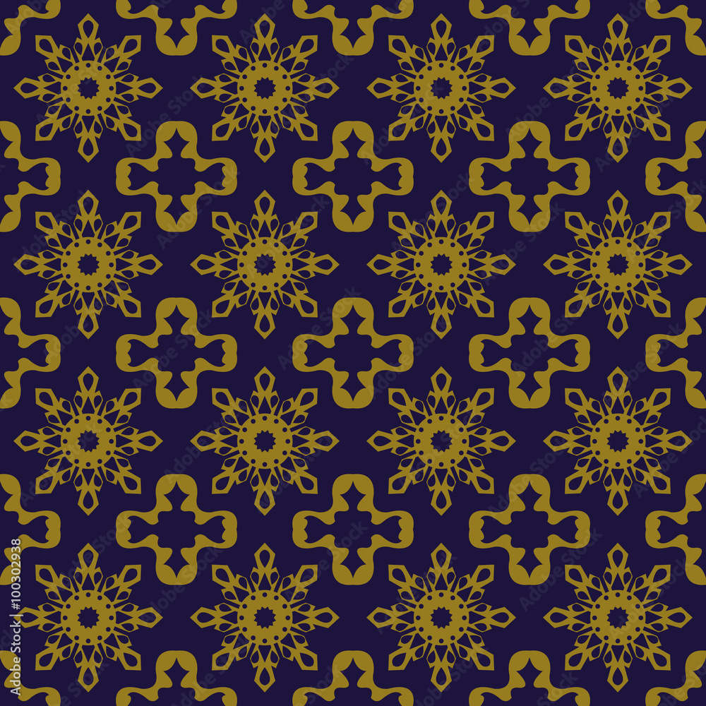 Elegant antique background image of crystal geometry kaleidoscope flower pattern.

