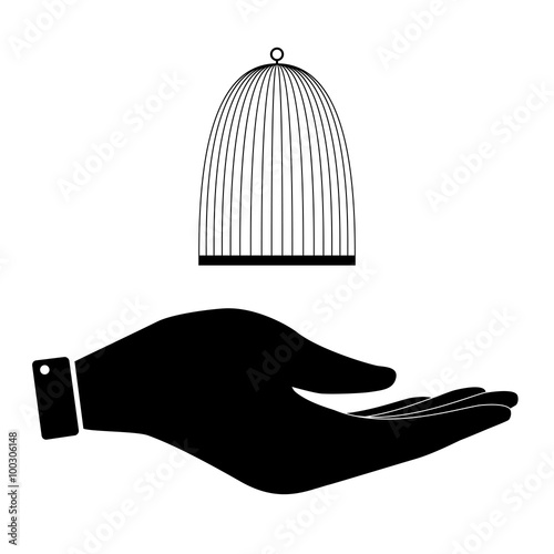 Cage in hand icon