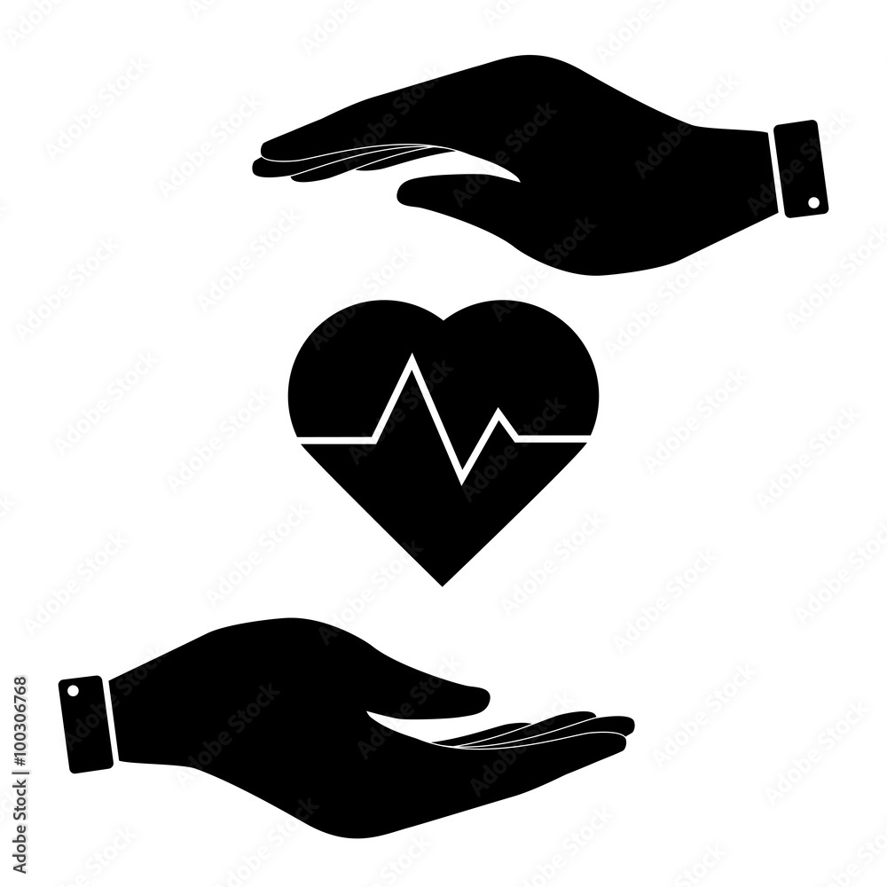 Obraz premium Heartbeat in hand icon
