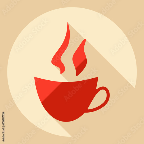 Flat modern design with shadow  Icon coffee