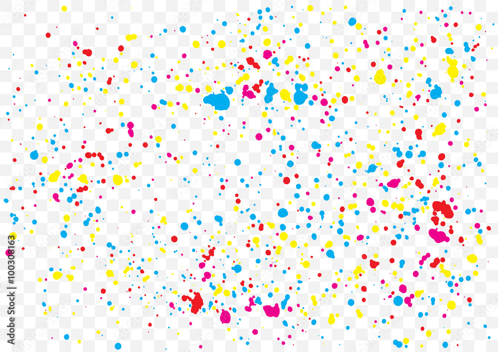 Colorful confetti isolated on transparent background.