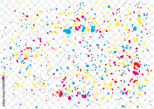 Colorful confetti isolated on transparent background.