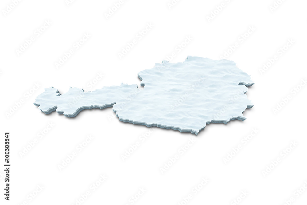 3D Austria Map Snow 3D Austria Map Snow