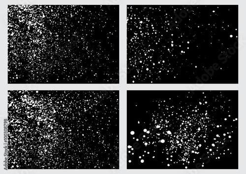 Set of starry night sky. Stars on dark sky at night collection. The falling snow bundle. Night sky with stars package.